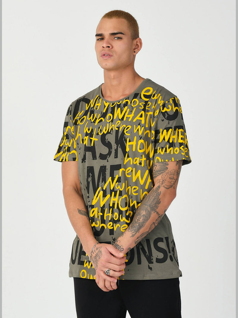 Graffiti Khaki Men's t-shirt (S-XXL) 21519