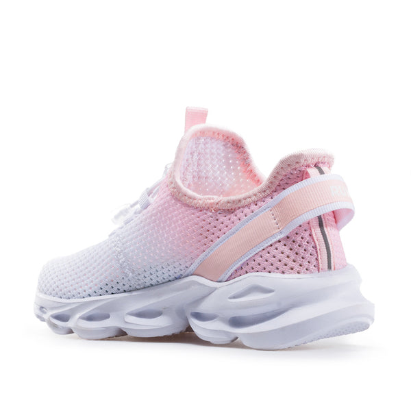 Run to the future white/pink (31-35) Lightweight & breathable running & walking shoes.
