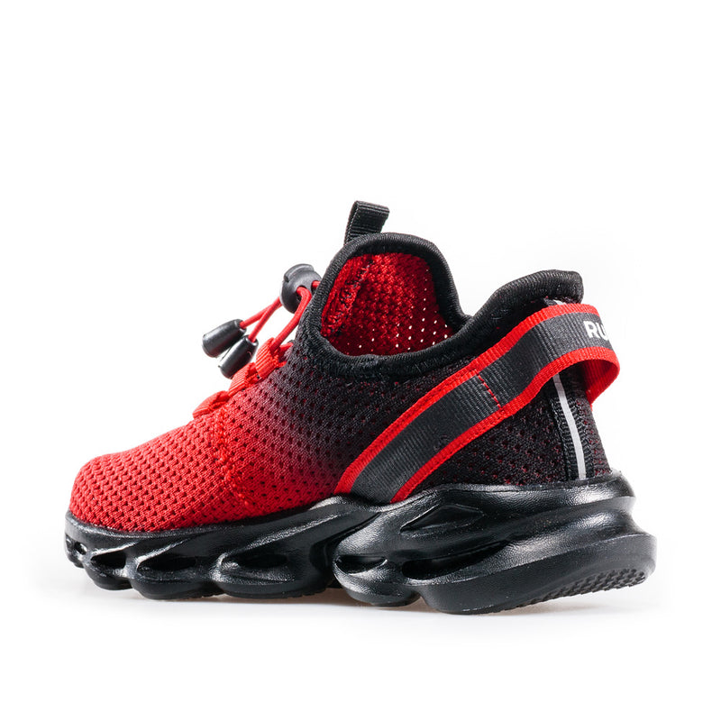 Run to the future red (31-35) Lightweight & breathable running & walking shoes.