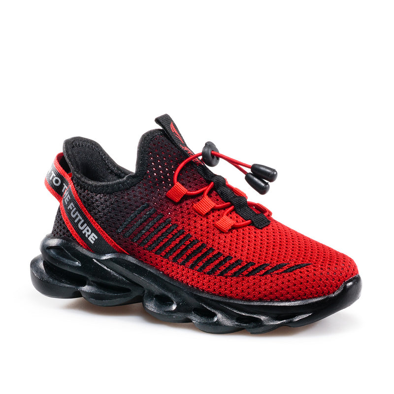 Run to the future red (31-35) Lightweight & breathable running & walking shoes.